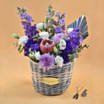 Delightful Mixed Flowers Round Basket