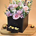 Elegant Mixed Flowers & Ferrero Rocher Black Box