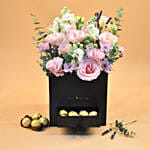 Elegant Mixed Flowers & Ferrero Rocher Black Box