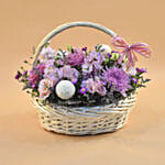 Enticing Mixed Flowers Round Basket