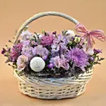 Enticing Mixed Flowers Round Basket