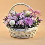 Enticing Mixed Flowers Round Basket