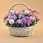 Enticing Mixed Flowers Round Basket