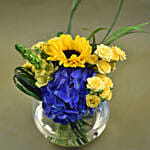 Eye Catching Mixed Flowers Fish Bowl Vase