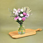 Graceful Mixed Flowers Cylindrical Vase