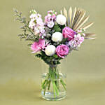 Graceful Mixed Flowers Cylindrical Vase