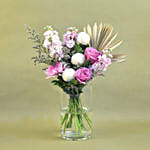 Graceful Mixed Flowers Cylindrical Vase