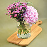 Pink Hydrangea Cylindrical Vase