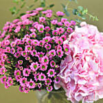 Pink Hydrangea Cylindrical Vase