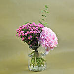Pink Hydrangea Cylindrical Vase