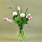 Pink Tulip Cylindrical Vase