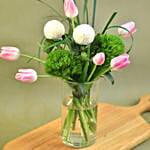 Pink Tulip Cylindrical Vase