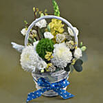 Serene Mixed Flowers Round Basket