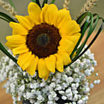 Sunflower & Baby Breath Designer Vase