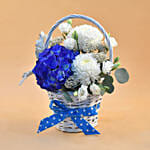 Beautiful Mixed Flowers Round Basket