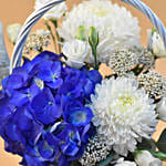 Beautiful Mixed Flowers Round Basket