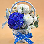 Beautiful Mixed Flowers Round Basket