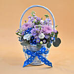 Blissful Mixed Flowers Round Basket