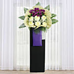 Eternal Condolence Mixed Flowers Black Stand