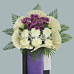 Eternal Condolence Mixed Flowers Black Stand
