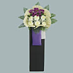 Eternal Condolence Mixed Flowers Black Stand