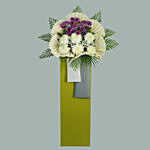Eternal Condolence Mixed Flowers Green Stand