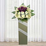 Eternal Condolence Mixed Flowers Grey Stand