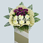 Eternal Condolence Mixed Flowers Grey Stand