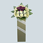 Eternal Condolence Mixed Flowers Grey Stand