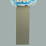 Peaceful Condolence Mixed Flowers Grey Stand