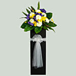 Reverence Condolence Mixed Flowers Black Stand