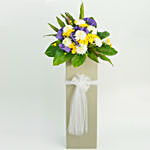 Reverence Condolence Mixed Flowers Grey Stand