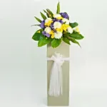 Reverence Condolence Mixed Flowers Grey Stand