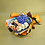 Graduation Teddy Bear & Mixed Flowers Bouquet