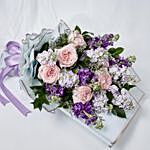 Elegant Mixed Flowers Wrapped Bouquet