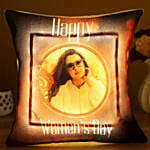 Happy Womens Day Personalised Picture Led Cushion