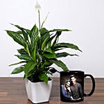 Lily Plant With Personalised Couple Mug