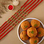 Sneh Classy Look Rakhi Set & Besan Ladoos