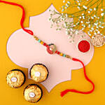 Sneh Colourful Pearls Rakhi & Ferrero Rocher