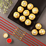 Sneh Colourful Rakhi Set & Ferrero Rocher Box