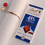 Sneh Sleek Designer Mauli Rakhi & Lindt Bar