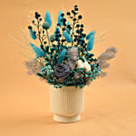 Blissful Mixed Preserved Flowers Designer Vase