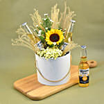 Bright Mixed Flowers & Beer White Box