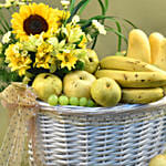 Mixed Flowers & Assorted Fruits Basket