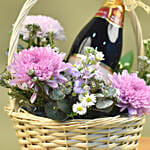 Mixed Flowers & Sparkling Juice Basket