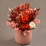 Ravishing Mixed Preserved Flowers Designer Vase