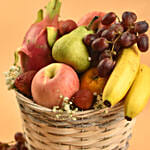 Assorted Healthy Fruits Willow Basket