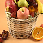 Assorted Healthy Fruits Willow Basket