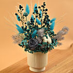 Blissful Mixed Preserved Flowers Designer Vase