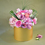 Premium Mixed Flowers Designer Golden Vase